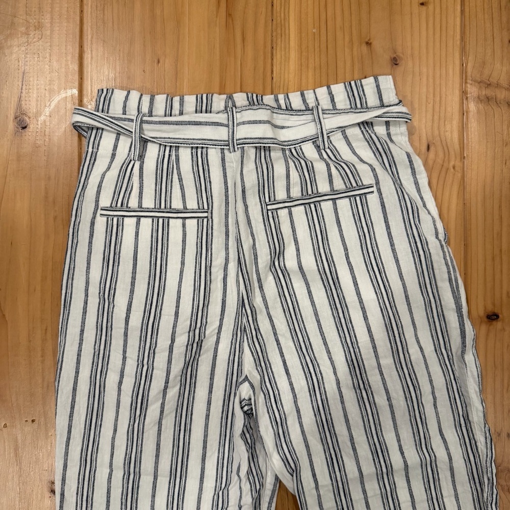 Madewell Striped High-Waisted Pants with Tie Belt - Picture 7 of 7